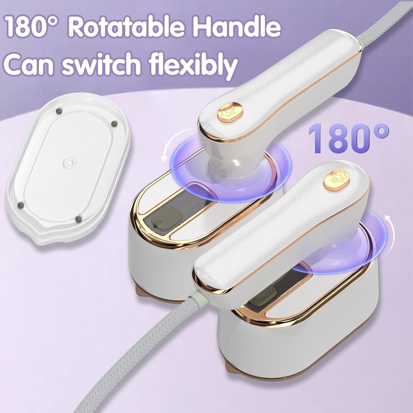 Travel Steamer Iron for Clothes Mini - Portable Ironing Machine Travel Small Size Portable Steamer Travel College Dorm Home Essentials (White)