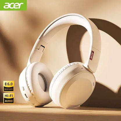 Acer OHR205 Wireless Musicheadphones - Hi-Fi Stereo, Foldable Design, Bluetooth +3.5Mm Wired Option, Perfect Spring Gaming Gift for Him &Her Summervibes